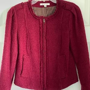 Cabi wine color hip length jacket size 6.